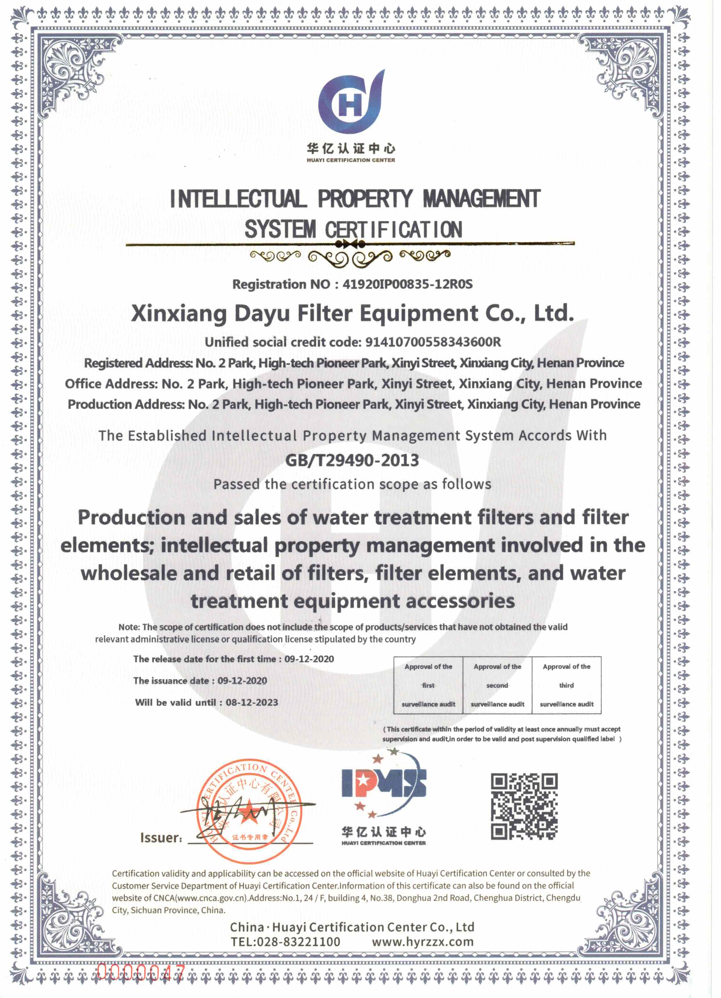 Intellectual Property System Certification